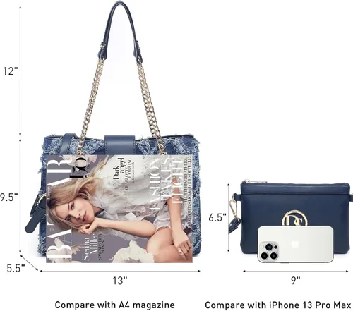 Vista 5 de Dasein Bolso de Mano de Cuero Tote Hobo para Mujer Bolso de Hombro Cartera con Asa Superior Bolso Satchel con Clutch a Juego
