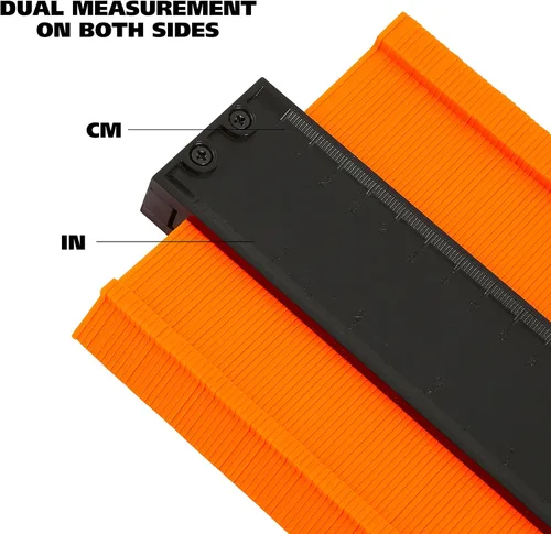 Vista 4 de GreatNeck - Juego de medidores de contorno, herramienta de calibre de contorno de 5 y 10 pulgadas con cerradura, hecho de plástico ABS de alta