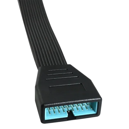 Vista 3 de 1 unidad USB 3.0 19/20 pin macho a USB 3.0 20 pin hembra extensor, cable de extensión de cabecera USB 3.0, adaptador de placa base de 1 unidad