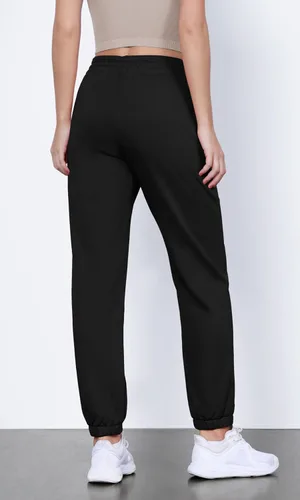Vista 2 de ODODOS Pantalones deportivos de algodón de rizo francés de cintura alta con cordón y bolsillos para mujer