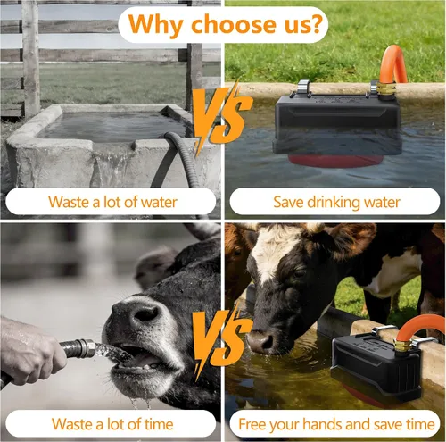Vista 4 de Válvula de flotador automática de canal de agua para ganado con conector de cobre y cinta PTFE, control automático de nivel de agua, válvulas