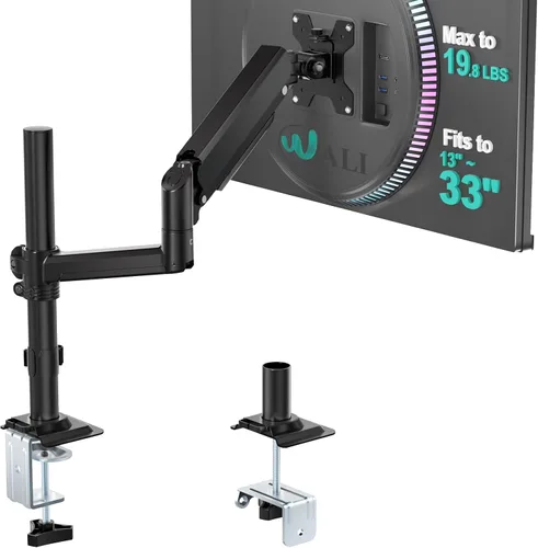 Vista 15 de WALI - Soporte de escritorio para monitor dual para pantallas de 17-32 pulgadas, brazos de monitor dual para 2 monitores, soporta hasta 19.8 lbs