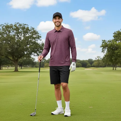 Vista 27 de NAVISKIN Camisas polo de manga larga para hombre, camisas de golf con cuello UPF 50 SPF para hombre, secado rápido, absorbe la humedad