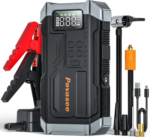 Vista 7 de Arrancador de 5000 A Povasee A40 Arrancador de Batería de Coche, Paquete de Energía Portátil de 12 V para Todos los Motores de Gasolina y Diésel