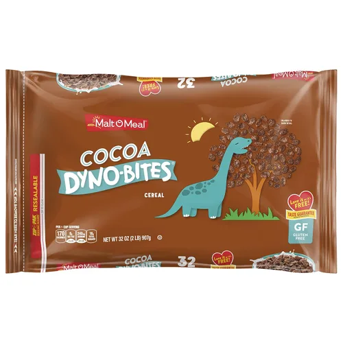 Vista 11 de Malt-O-Meal Cocoa Dyno Bites® sin gluten para niños, cereal para el desayuno tamaño familiar en bolsa a granel, 25 onzas - 1 unidad (paquete de 2)