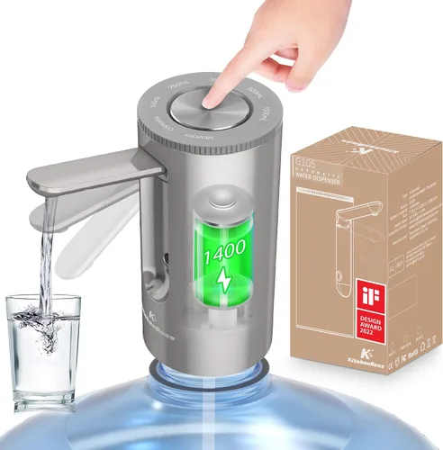 Vista 10 de KitchenBoss - Bomba automática plegable para botella de agua, color negro ónix Dispensador universal de bomba de botella de agua, apto para 1-5