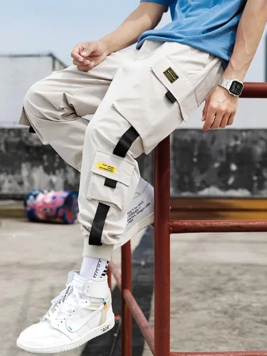 Vista 5 de Streetwear - Pantalones de hip hop, pantalones cargo deportivos, casuales, deportivos, para hombres, parejas, mujeres, unisex