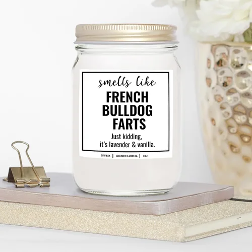 Vista 3 de You Nique Designs - Vela de bulldog francés, 8 onzas, Bulldog francés, regalos para papá francés para hombres y mujeres, vela de perro toro francés