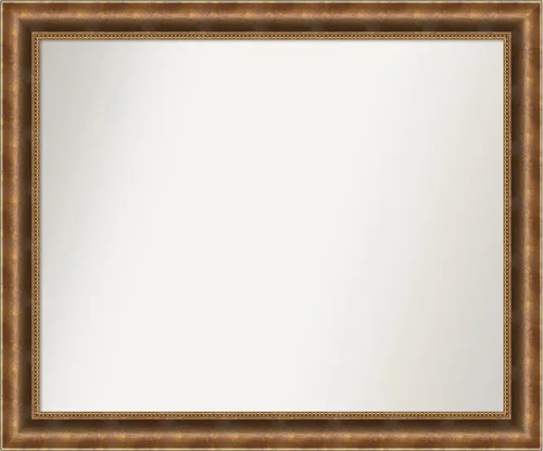Vista 132 de Amanti Art Espejo de pared personalizado no biselado (25 x 25 pulgadas), marco de bronce acentuado, varios tamaños personalizados, espejo de baño