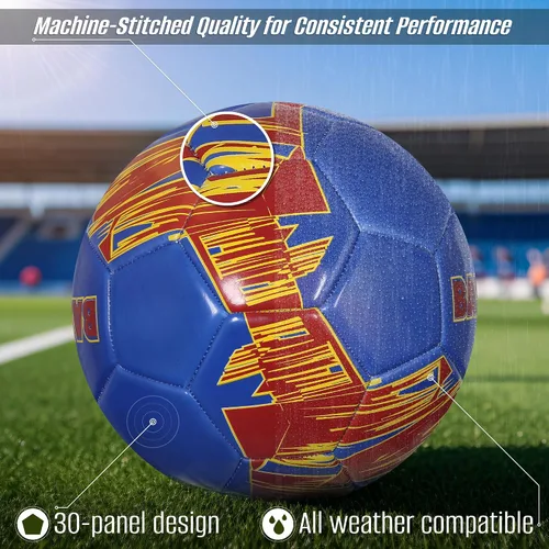 Vista 4 de Vizari Balón de fútbol para jóvenes y adultos, pelota de tela de 2 capas para mayor durabilidad y comodidad, pelota elevada sintética brillante