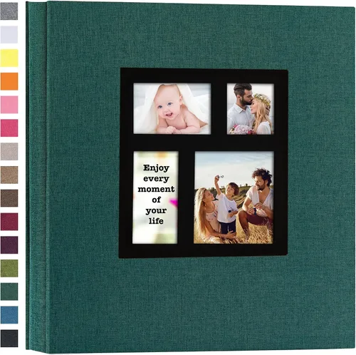 Vista 14 de Potricher - Álbum de fotos de 4x6 pulgadas, 600 fotos, con tapa de lino, gran capacidad, álbumes de fotos para recuerdos familiares, bodas, Beige