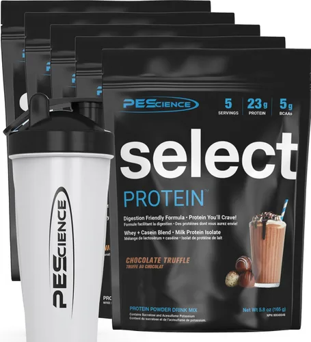 Vista 40 de PEScience Select Protein Powder, mezcla de suero y caseína, proteína limpia en polvo para mujeres y hombres, baja en calorías, baja