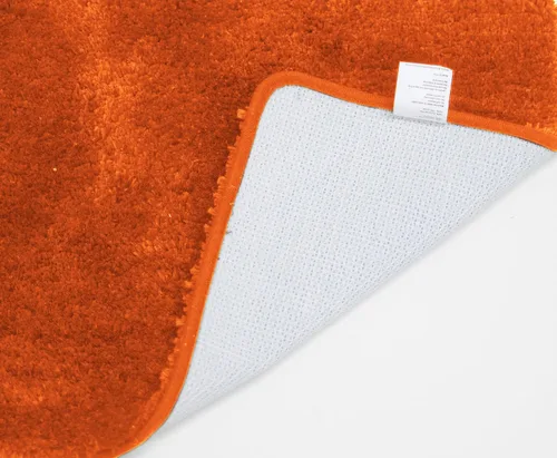 Vista 3 de Queen Mary - Alfombra de baño de lujo, felpa suave, lanuda y gruesa, esponjosa de microfibra, parte trasera de goma antideslizante, tapete Naranja