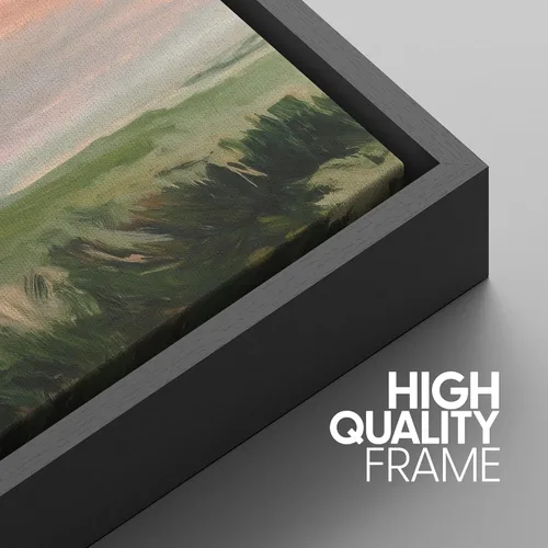 Vista 152 de SIGNWIN Lienzo enmarcado para pared, juego de arte pastel con cadena montañosa, bosque, niebla, naturaleza silvestre, ilustraciones modernas, arte
