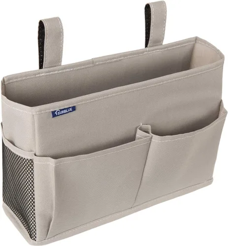 Vista 10 de Surblue Organizador de cama colgante para mesita de noche, bolsa de almacenamiento con bolsillo para literas y camas de hospital, habitaciones