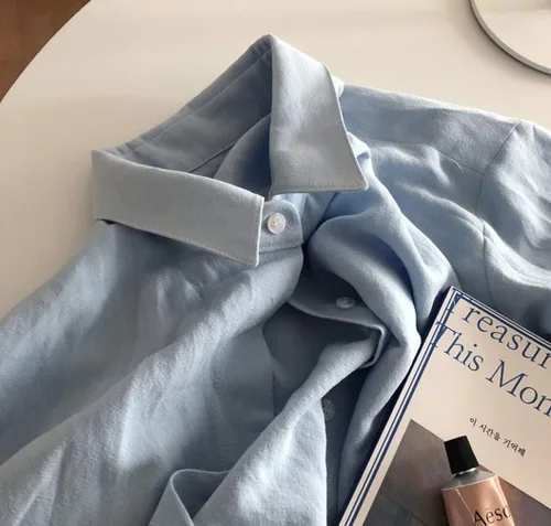 Vista 5 de GGUHHU - Vestido largo de algodón con mangas arremangadas, vestido maxi tipo blusa de algodón