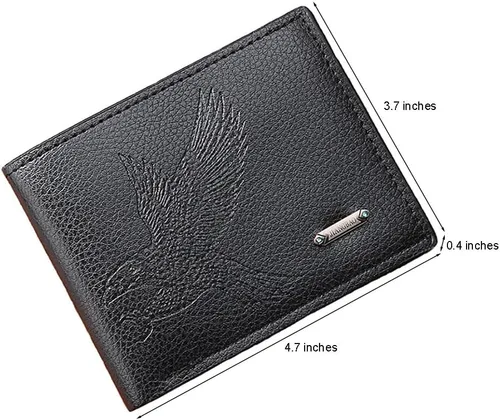 Vista 15 de Cartera delgada para hombre con monedero, cartera minimalista con cremallera, carteras plegables para hombre con tarjetero de crédito, cartera