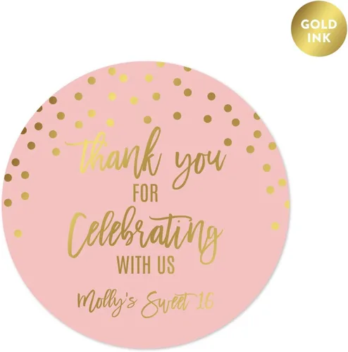 Vista 10 de Andaz Press Blush Rosa y Metallic Gold Confeti Lunares Baby Shower Party Collection Banderín colgante con cuerda, Baby Shower, 5 pies, 1 juego