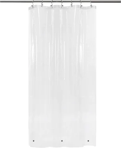 Vista 11 de Barossa Design - Forro de cortina estrecho de PEVA para ducha, con 3 imanes, impermeable, para cabina de baño pequeña, sin PVC, ojales metálicos