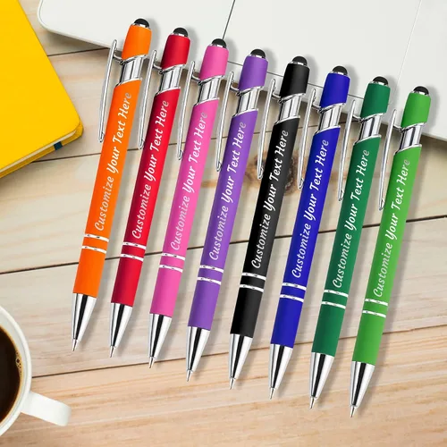 Vista 6 de 12 bolígrafos personalizados a granel, bolígrafos personalizados con grabado personalizado con nombre o texto, regalo ideal de aniversario