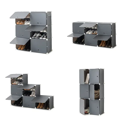 Vista 12 de Zapatero Modular Portátil InnovaGoods Gris