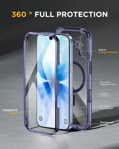 Vista 287 de Miracase Serie de vidrio para iPhone 11 de 6.1 pulgadas, funda protectora de cuerpo completo resistente mejorada con protector de pantalla de vidrio