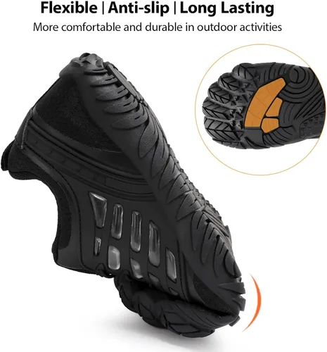 Vista 5 de MeXYZ Zapatillas de senderismo descalzas para mujer con puntera ancha, sin caída, zapatillas minimalistas para entrenamiento, caminar, senderismo