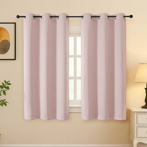 Vista 190 de Simplebrand Juego de 2 paneles de cenefa aguamarina para ventana de cocina de 14 pulgadas de largo, cortinas de oscurecimiento de habitación
