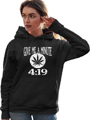 Vista 4 de Go All Out Give Me A Minute 419 420 - Sudadera divertida con capucha para hombre y mujer