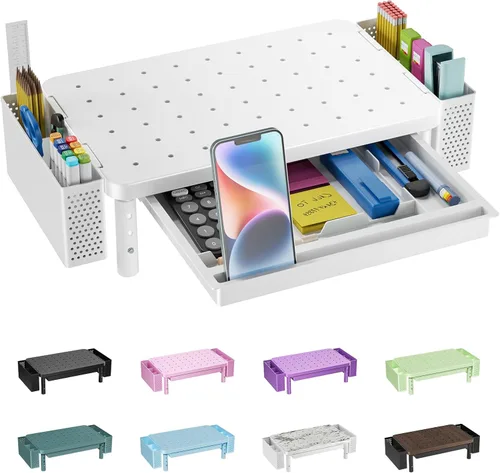 Vista 34 de WALI Soporte para monitor de computadora para escritorio, elevador Negro