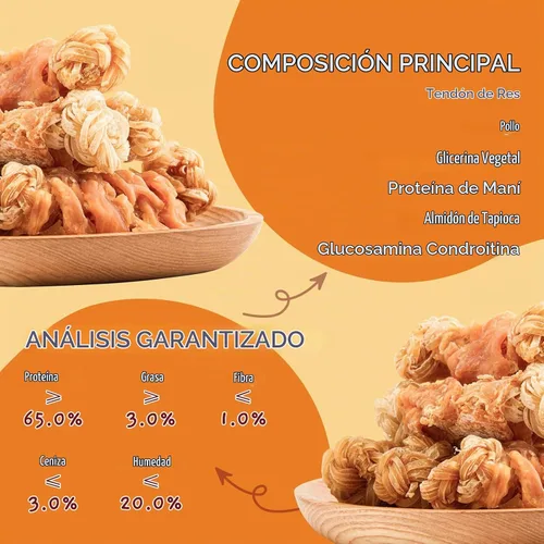 Vista 3 de Jungle Calling Masticables de larga duración para perros medianos y grandes, huesos trenzados de tendón de carne de res envueltos en pollo, sin piel