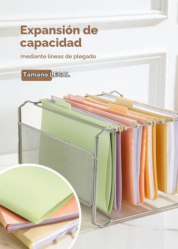 Vista 5 de SortRax Carpetas colgantes de tamaño legal, plástico resistente, color Pastel