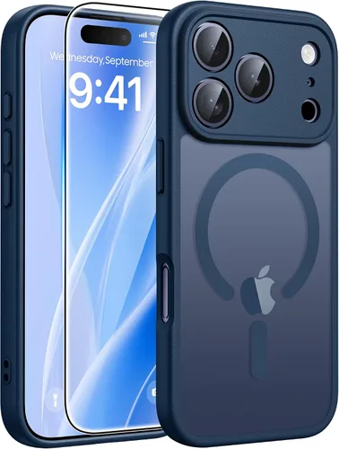Vista 103 de FNTCASE - Funda para iPhone 16 Pro: magnética, mate, translúcida, de grado militar, protectora contra caídas, resistente, fina, duradera y a prueba