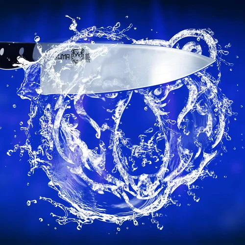 Vista 8 de KUMA Cuchillo de chef multiusos (juego de 3) – Cuchillo de chef afilado fuera de la caja – Cuchillo de chef de 8 pulgadas para tallar, cortar