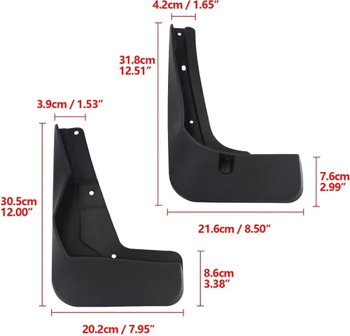 Vista 3 de Xotic Tech - Juego completo de 4 protectores contra salpicaduras para guardabarros delanteros y traseros con accesorios de hardware, compatible