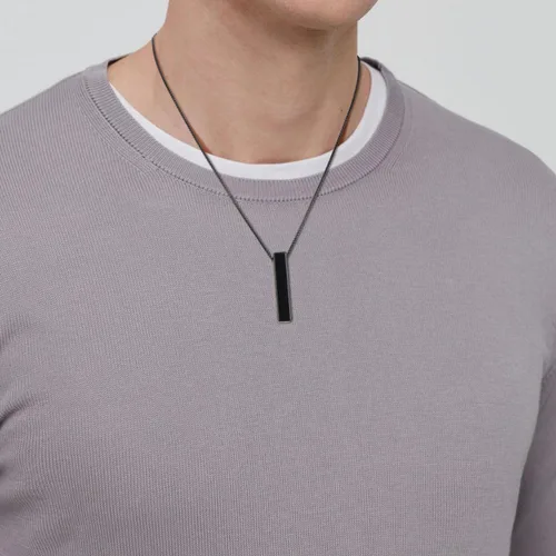 Vista 2 de COAI Collares con colgante de piedra de barra Yin Yang para parejas