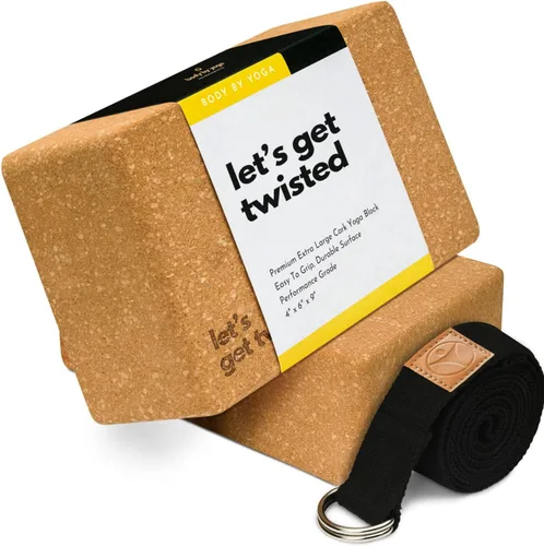 Vista 10 de Cork Yoga Blocks 2 Pack – High Density Non Slip with Select Cork Grain for Chip-Resistant Durability Extra Thick 4” for Support & Stability