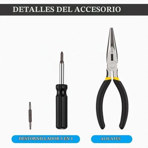 Vista 3 de Kit de Herramientas de Motocross de 26 Piezas Incluye Llave Combinada, Broca Hexagonal, Brocas, Manga, Destornillador, Controlador de Mango en T