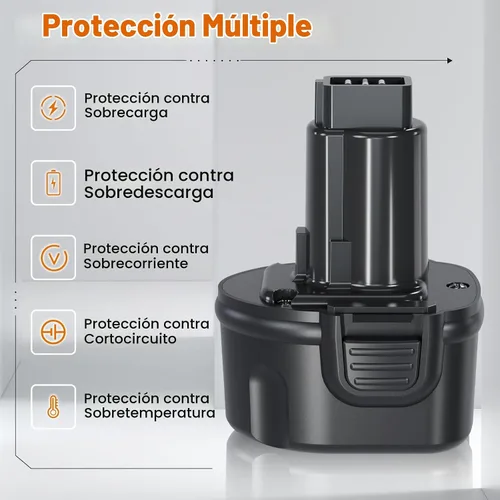 Vista 6 de Shentec Paquete de 2 baterías de 4000 mAh 7.2 V compatibles con Dewalt DW9057 DE9057