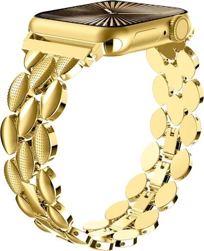 Vista 10 de Moolia Correa Elegante de Metal Compatible con Correa de Apple Watch de 38mm, 40mm, 41mm, 42mm, Correa de Moda para Mujer, Correa de Repuesto