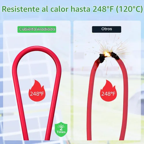 Vista 3 de Bateria Power Cable de extensión de conector solar de 3.3 pies a XT60, panel solar de 12 AWG a XT60, cable de extensión de carga para panel solar