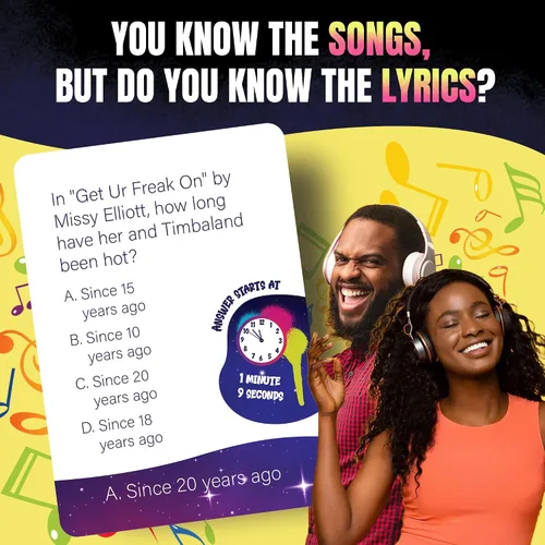 Vista 3 de Lyric Legend 2000s Hip-Hop y Rap Music Trivia - Juegos para adultos para noche de juegos - Bueno para grupos - Juego de fiesta de terminar la letra