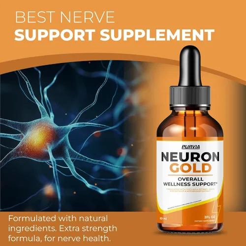 Vista 4 de Paquete de 5 gotas Neuron Gold, suplemento líquido NeuronGold, neuropatía, apoyo nutricional para la salud, alivio del dolor nervioso, estimulador