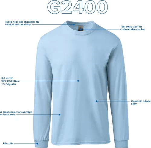 Vista 83 de Gildan - Camiseta de manga larga de algodón ultra estilo G2400 para adultos, paquete múltiple