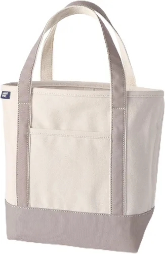 Vista 22 de Lands' End Bolso de lona abierto Natural/Azul marino radiante