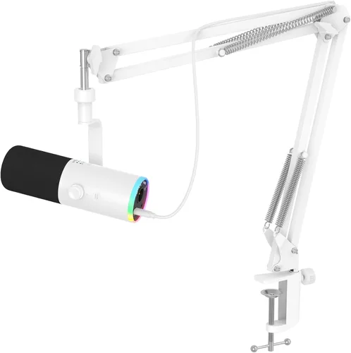 Vista 10 de TONOR Micrófono dinámico para juegos, transmisión de micrófono XLR/USB, cancelación de ruido AI, RGB controlable, Tap Mute, conector