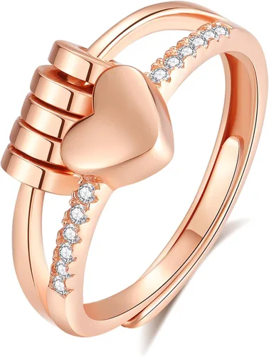 Vista 14 de Vito 925 Sterling Silver Fidget Anxiety Open Ring for Women Men