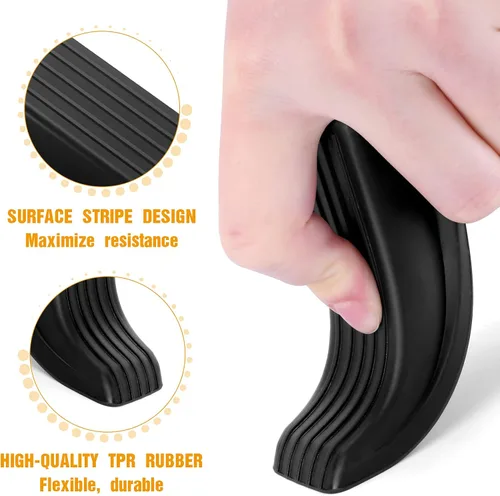 Vista 3 de Crosize Paquete de 3 topes de puerta de goma para piso, cuña de tope de puerta para puerta resistente, color negro