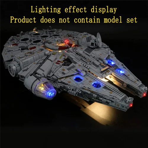 Vista 5 de GEAMENT Kit de luces LED compatible con Lego 75192 UCS Ultimate Millennium Falcon (juego de modelos no incluidos)