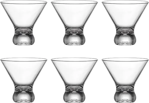 Vista 6 de Amazing Abby - Olivia - Juego de 6 vasos de Martini de plástico sin tallo de 10 onzas, vasos de cóctel reutilizables, sin BPA, irrompibles, aptos